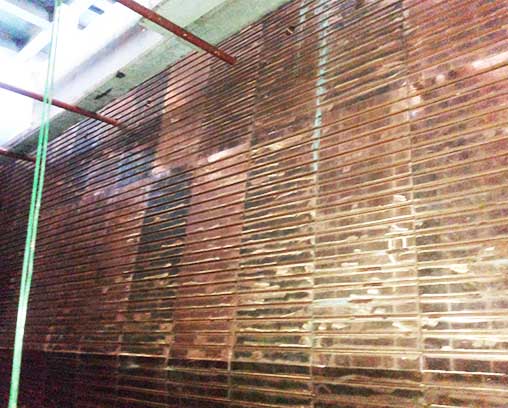 侧吹炉铜水套现场装置照片