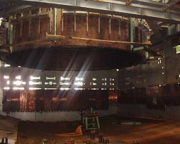 闪速炉上升烟路铜水套现场装置照片