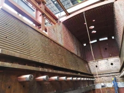 固废环保处置侧吹炉铜水套现场装置