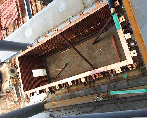 Fuming furnace       copper water jacket on-site installation photos