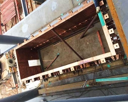 Fuming furnace       copper water jacket on-site installation photos